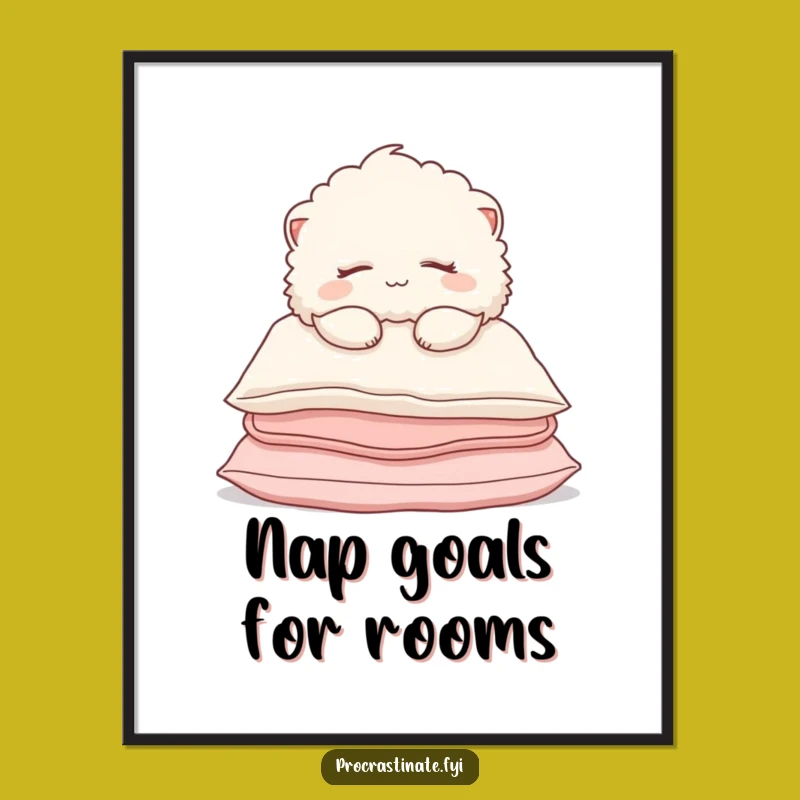 Funny Sleepy Creature Digital Art: Cozy Slumped Character, Instant Hilarious Relaxation Decor