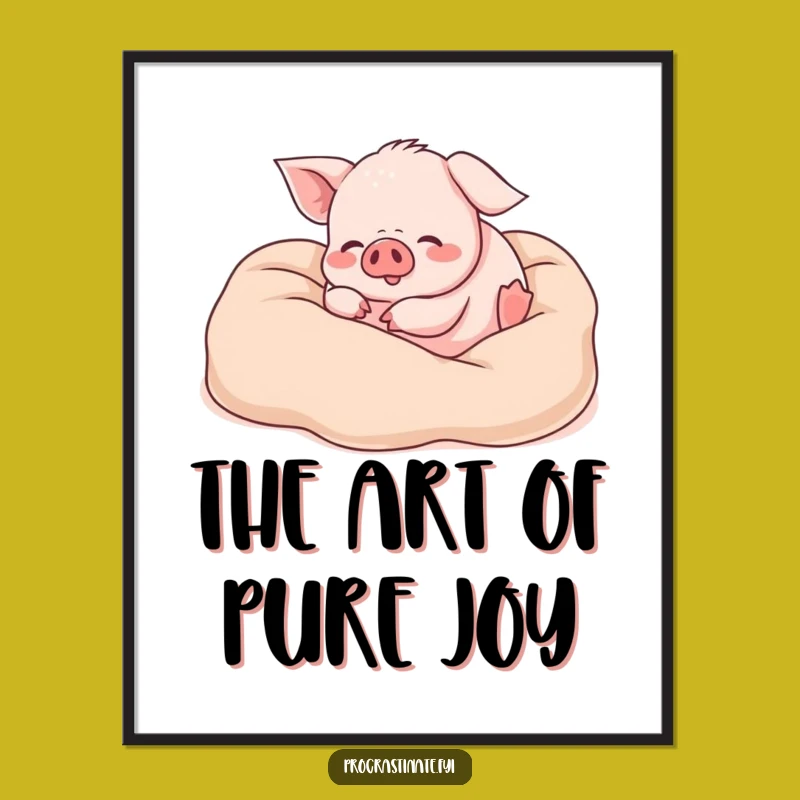 Funny Piglet Blanket Digital Print: Joyful Piggy Art for Instant Decor
