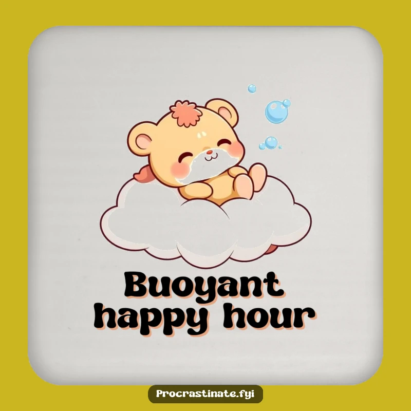 Funny Cloud Animal Coaster: Cute Character Bubble Protection, Perfect Gift!