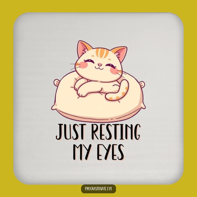 Funny Cat Pillow Coaster: Protect Surfaces with Cute & Cozy Feline Humor