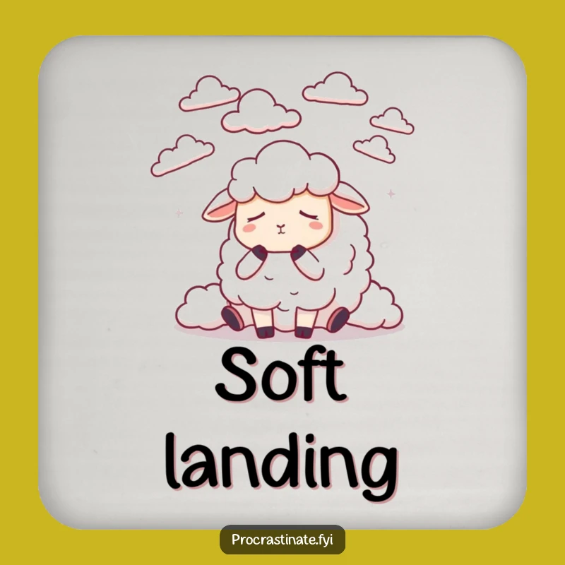 Funny Dozing Sheep Cloud Counting Coaster, Sleepy Dreamer Drink Base Gift