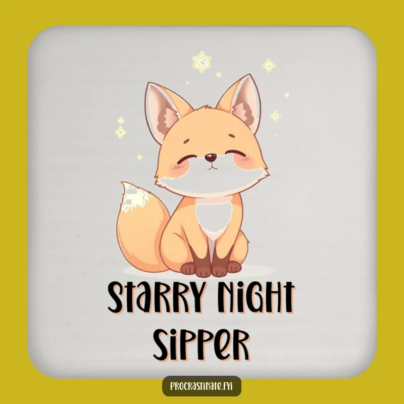 Funny Fox Starry Coaster: Hilarious Celestial Drink Protector