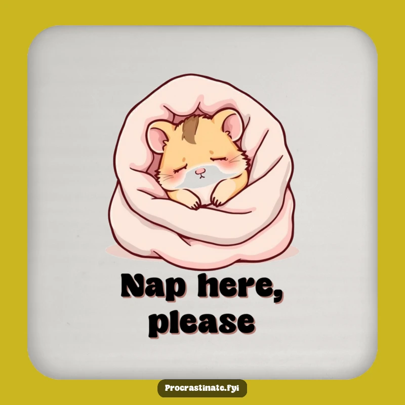 Funny Kawaii Hamster Coaster Set - Sleepy Table Protection Gift