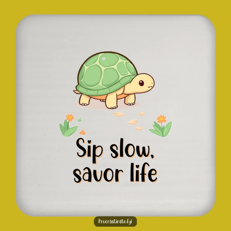 Funny Kawaii Turtle Drink Coaster: Slow Drip Protection, A Chic Funny Gift Set