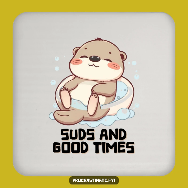 Funny Otter Bath Coaster: Relaxed Otter Drink Protector, Cute & Hilarious Tableware, Perfect Funny Gift