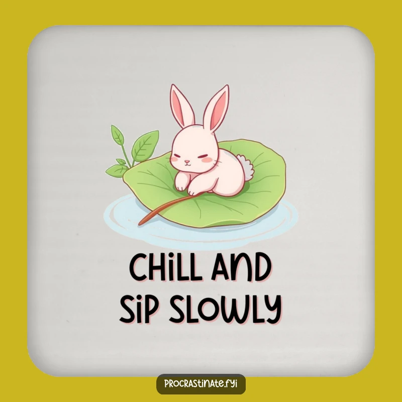 Funny Rabbit Coaster: Leaf Float Calm Pool - Gift Set