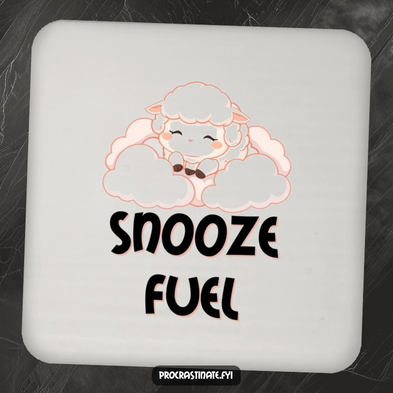 Funny Sheep Coaster: A fluffy sheep sleeps on clouds, adding peaceful charm and humor to any surface.