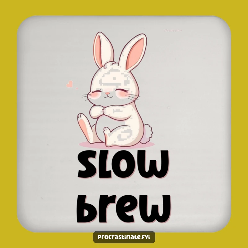 Funny Sleepy Bunny Stretch Coaster, Relaxed Hare Drink Base Gift