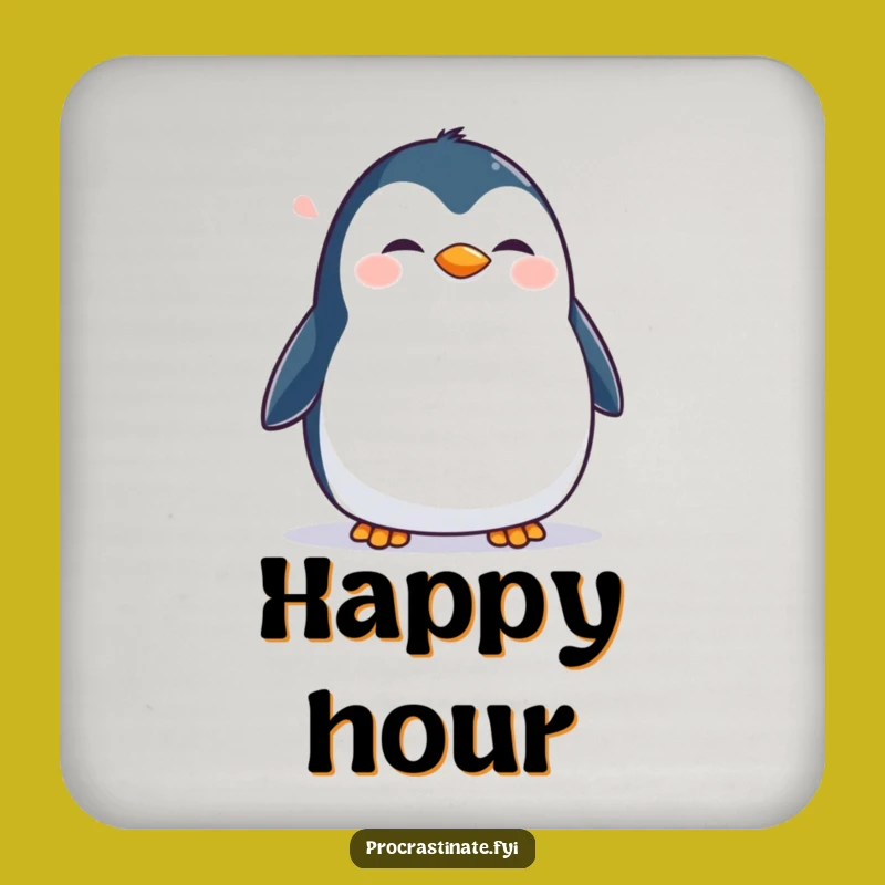 Funny Penguin Coaster: Protect Surfaces with This Happy Animal Art