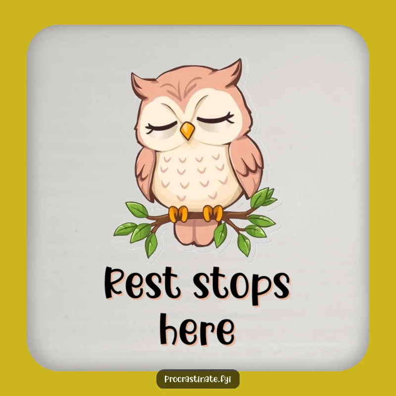 Funny Sleepy Owl Drink Coaster: Hilarious Protection for Surfaces