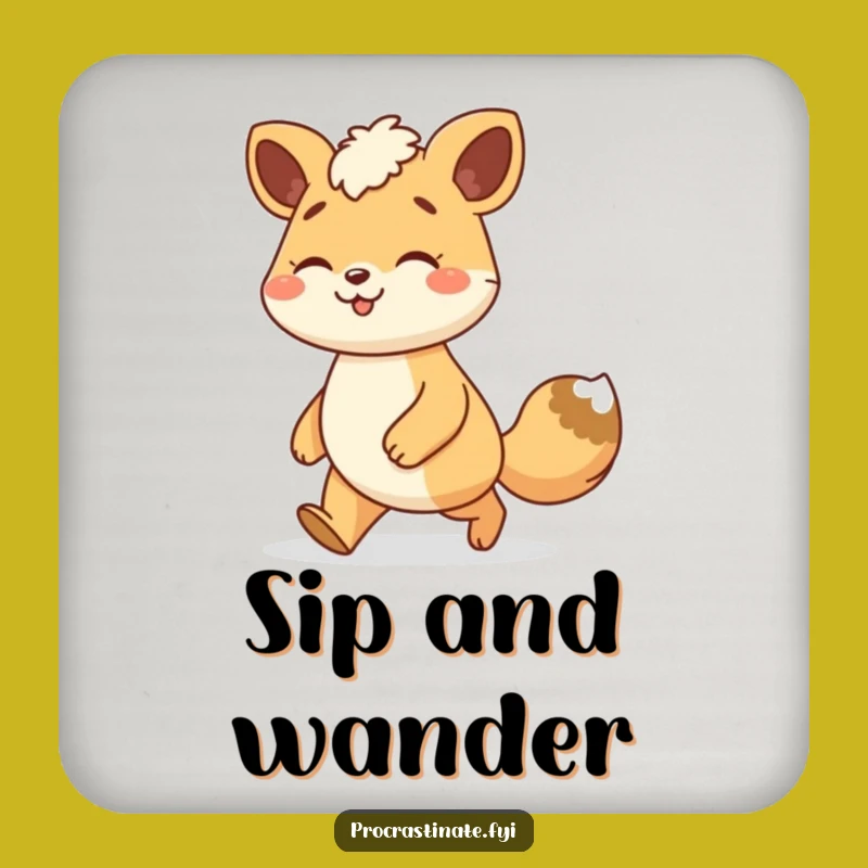 Funny Animal Stroll Coaster: Relaxed Gait Table Protector Gift