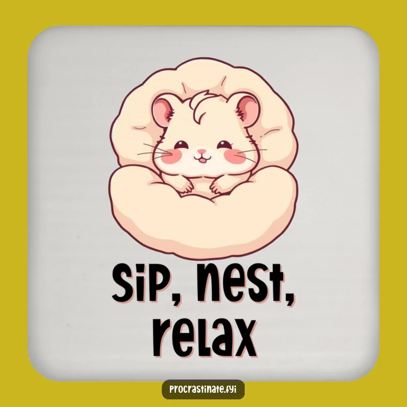 Funny Hamster Coaster: Pillow Burrow Comfort - Gift Set