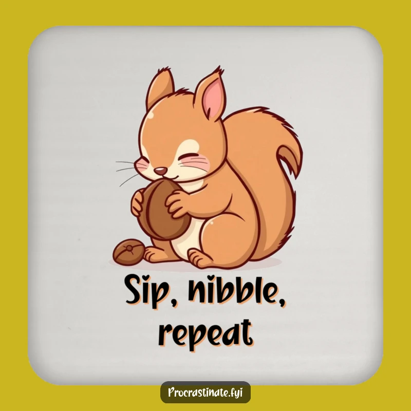 Funny Kawaii Squirrel Drink Coaster: Cute Nut Protector, A Chic Funny Gift Set