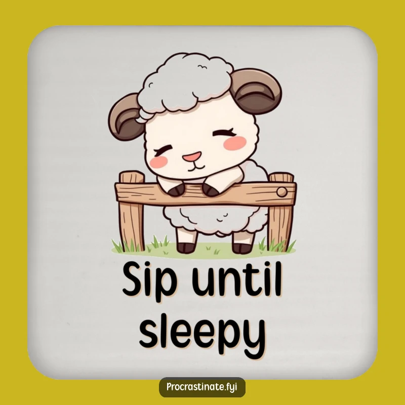 Funny Kawaii Sheep Drink Coaster: Sleepy Surface Protector, A Chic Funny Gift Set