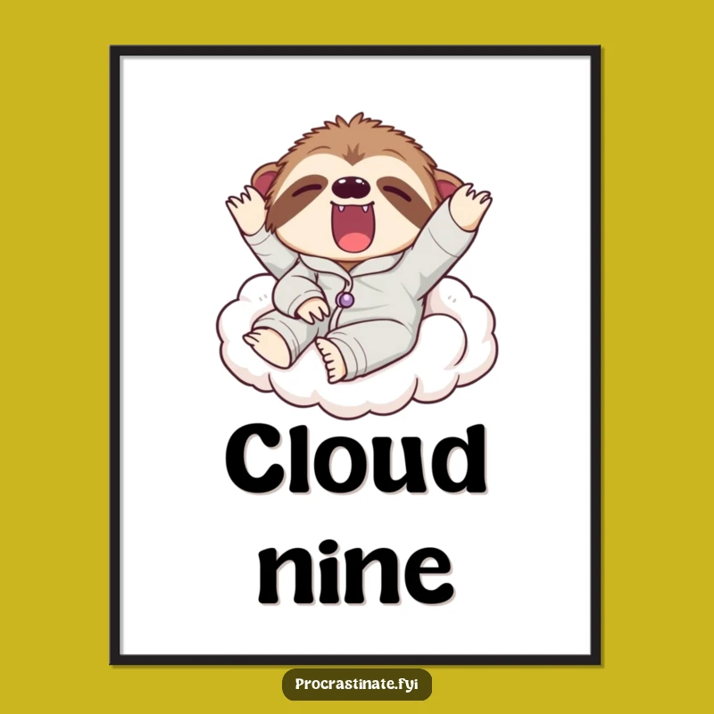 Funny Sloth Pajama Poster: Lazy Wall Art for Cozy Spaces