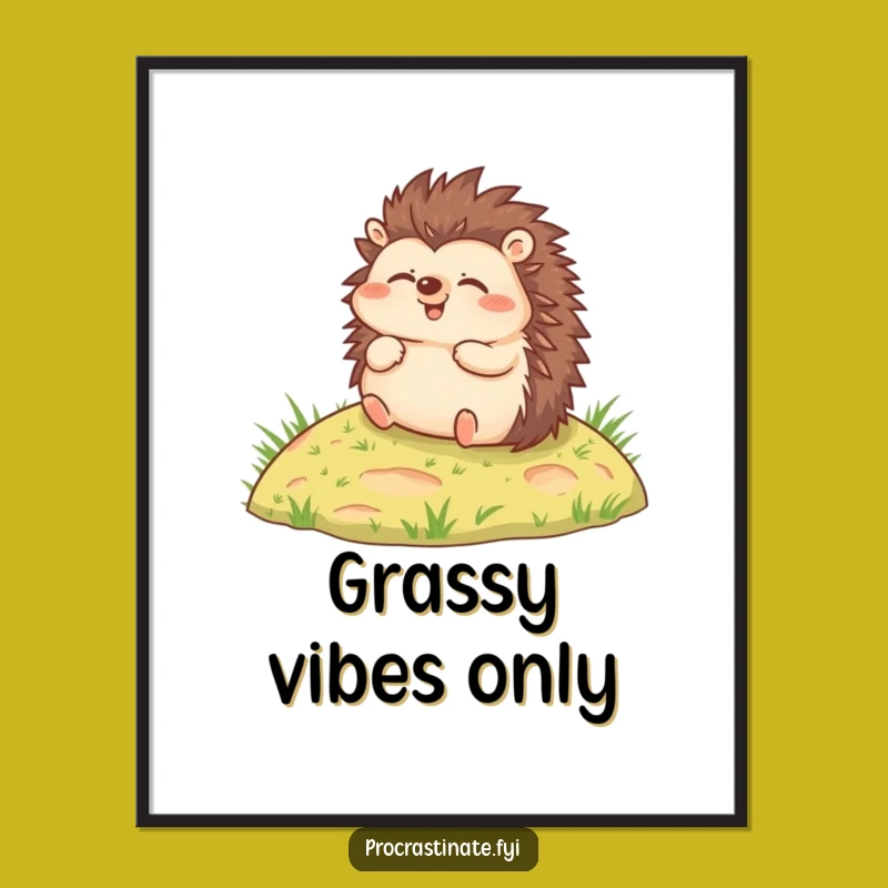Funny Hedgehog Rolling Poster: Joyful Decor for Your Space
