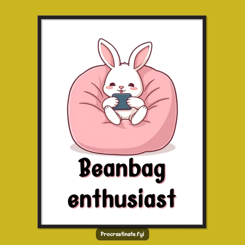 Funny Rabbit Lounging Poster: Hilarious Wall Art for the Ultimate Couch Potato