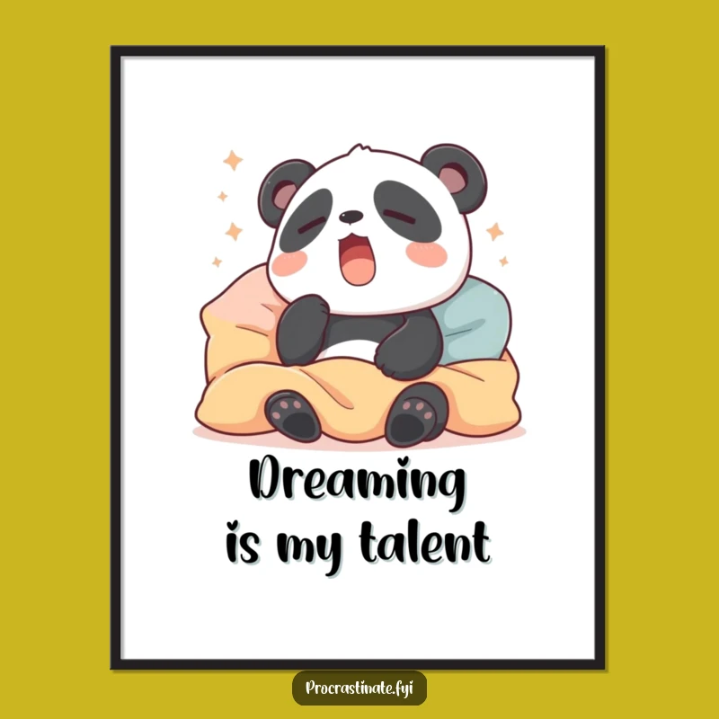 Funny Sleepy Panda Yawn Poster: Bring Cozy Vibes to Your Walls, Perfect Room Decor