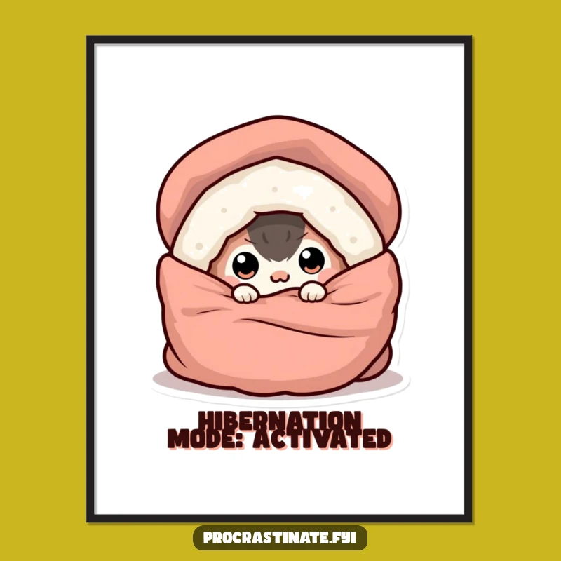 Funny Buried Creature Poster: Cozy Eye-Peeking Art, Whimsical Decor & Hilarious Gift for Any Room