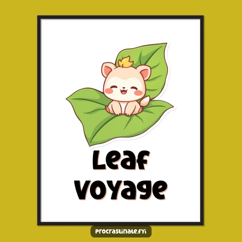 Funny Floating Animal Leaf Poster - Hilarious Wall Art for Dreamers