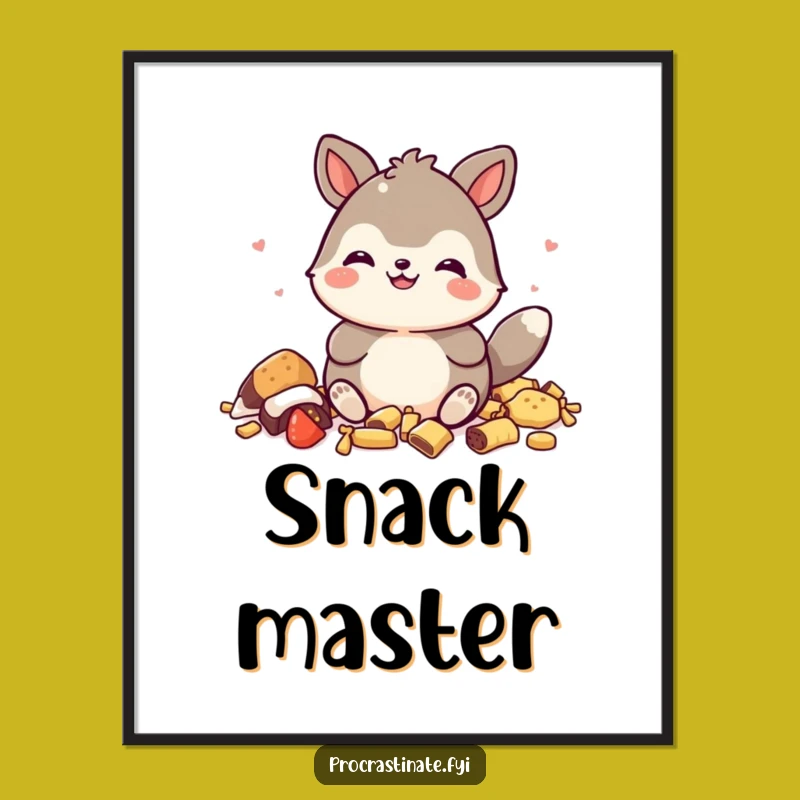 Funny Snack King Animal Poster - Hilarious Wall Art for Your Den
