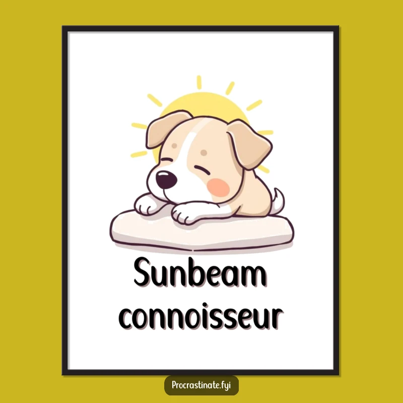 Funny Dog Stretching Poster: Hilarious Pet Art Print for Home Decor