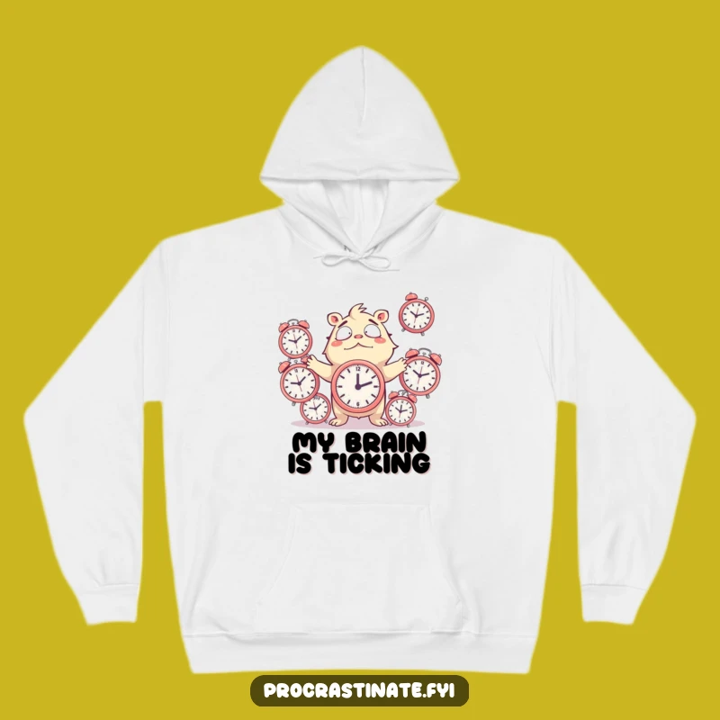 Funny Juggling Clocks Hoodie: Chaotic Creature Comfort, Perfect Warm Gift for Busy Bees