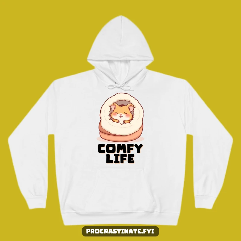 Funny Napping Hamster Slipper Hoodie, Cozy Rodent Loungewear Gift