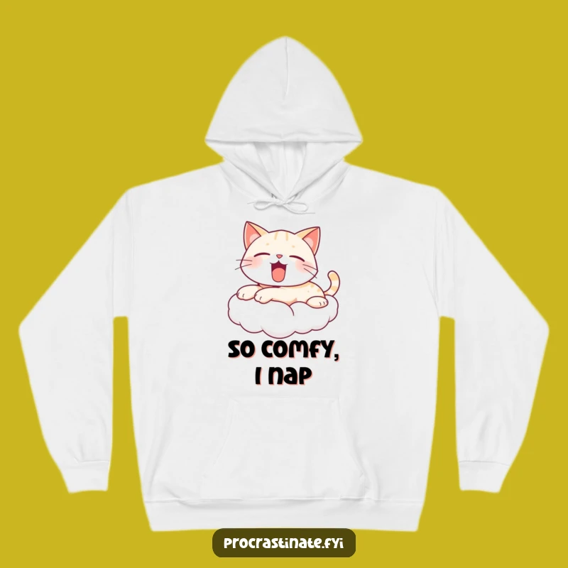 Funny Yawning Cat Cloud Hoodie: Cozy Comfort for Sleepy Souls