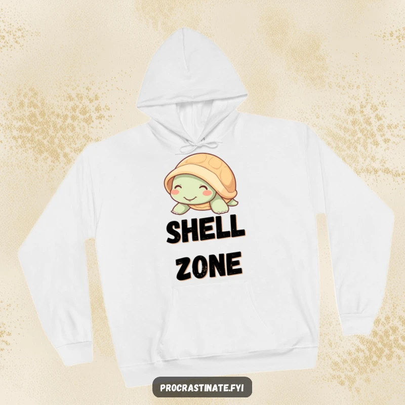 Funny mellow turtle with a gentle smile emerging from its shell, designed for ultimate cozy relaxation.