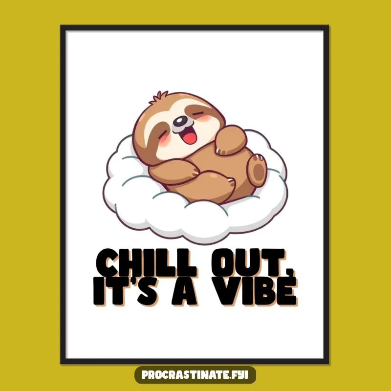 Funny Free Printable Sloth Wall Art: Cloud Lounging Bliss!