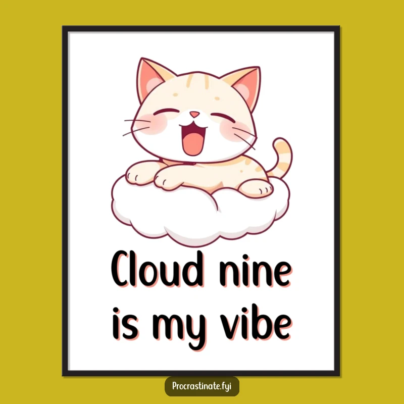 Free Printable Kawaii Cat Wall Art: Cute Cloud Decor, Hilarious Downloadable Art!