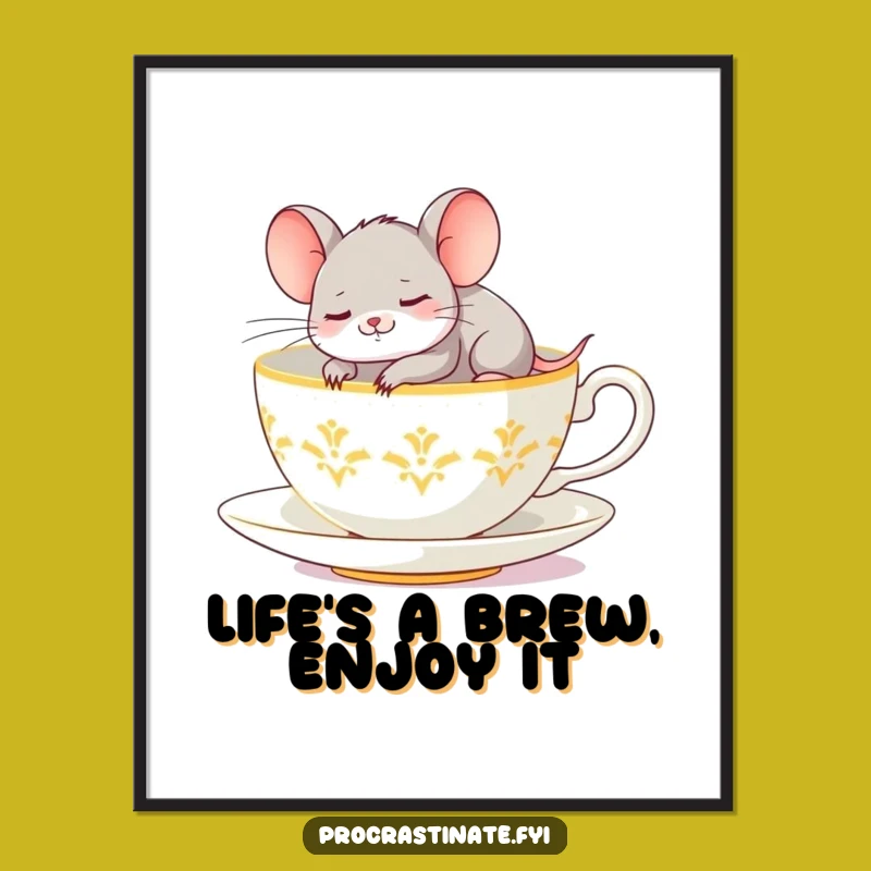 Free Printable Mouse Wall Art: Cozy Snooze for Whimsical Home Decor Gift