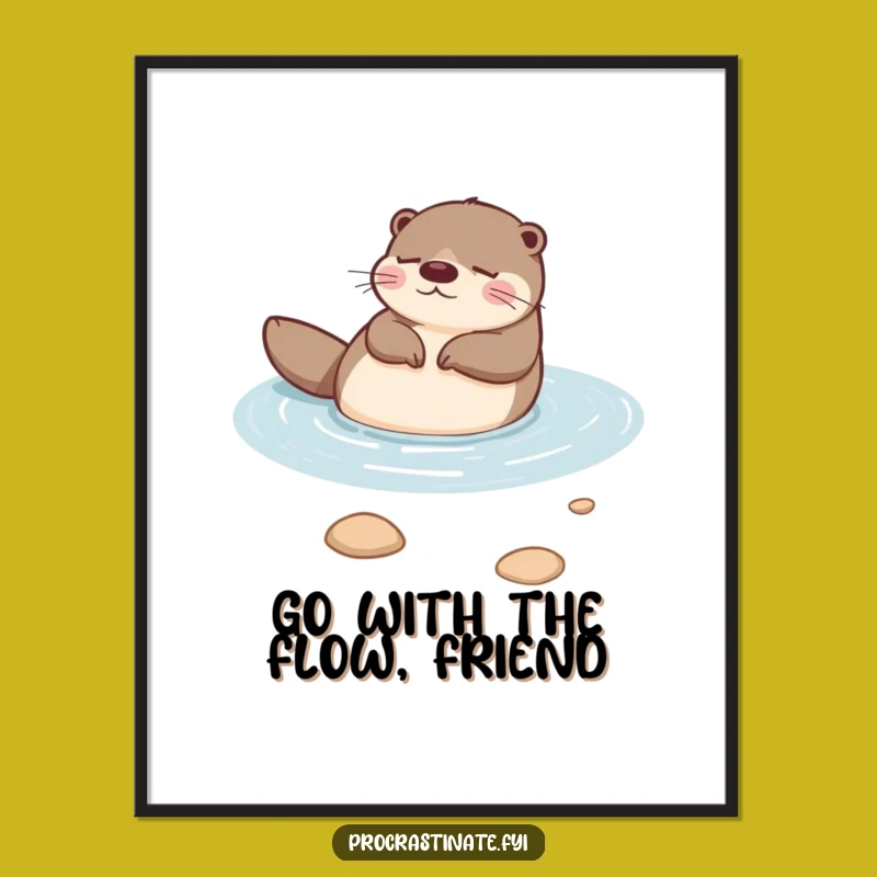 Free Printable Otter Wall Art: Funny DIY Downloadable, Peaceful Otter Drift Decor
