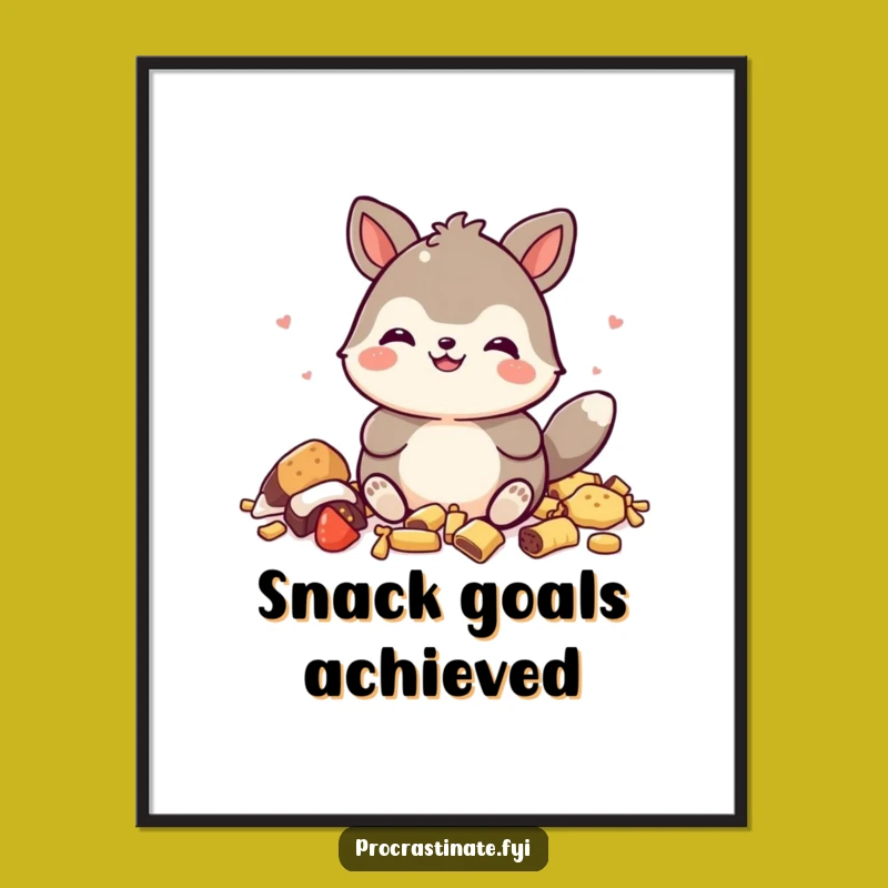 Free Printable Wall Art: Funny Animal Snack King, Hilarious Downloadable Decor