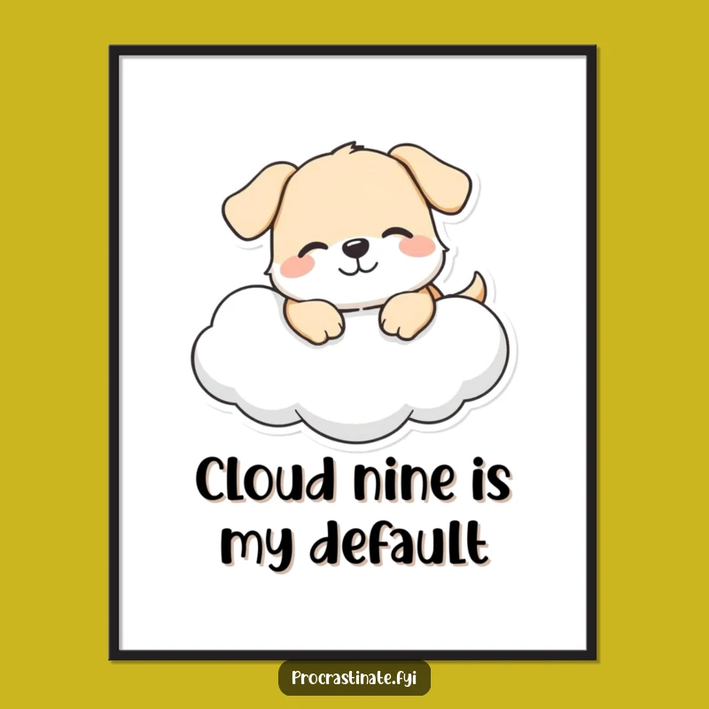 Funny Free Printable Dog Wall Art: Happy Dog Cloud - Joyful Downloadable Decor!