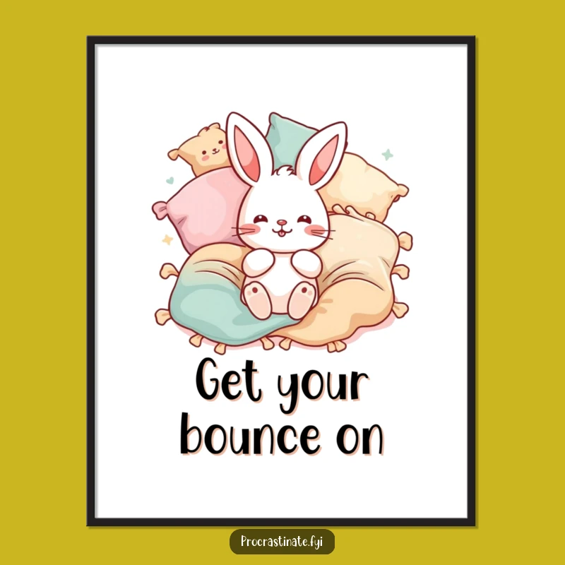 Funny Free Printable Wall Art: Bunny Bounce Decor, Cute Downloadable Art