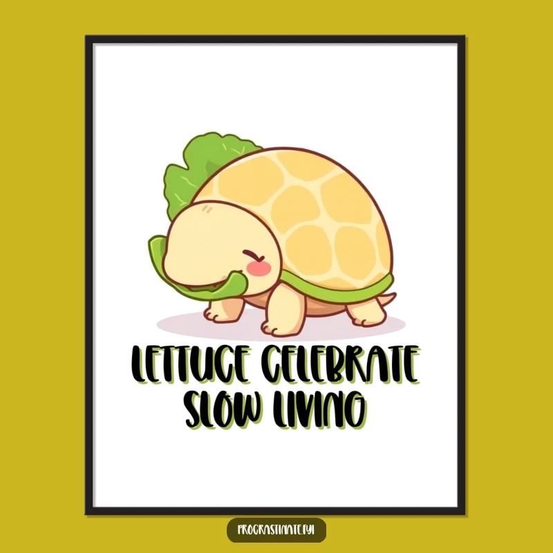 Funny Free Printable Wall Art: Chill Turtle Feast - Relaxing Downloadable Decor