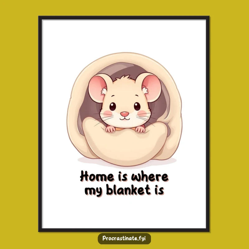 Funny Free Printable Wall Art: Cozy Mouse Peek, Quirky Downloadable Decor