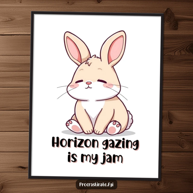Funny Free Printable Wall Art of a relaxed bunny gazing into the distance, embodying peaceful tranquility and mindfulness.