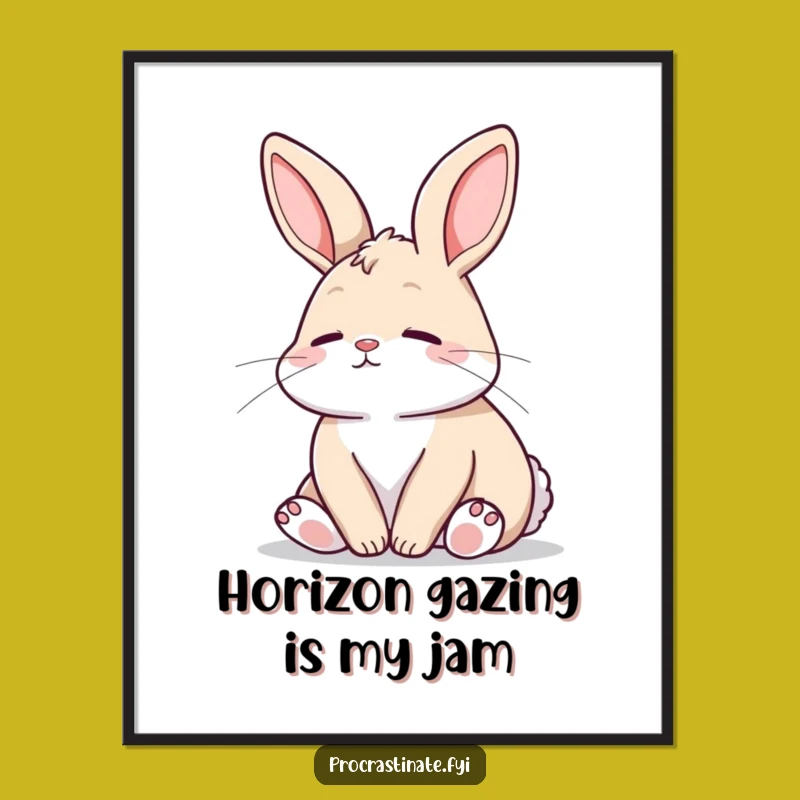 Funny Free Printable Wall Art: Relaxed Bunny - Peaceful Downloadable Decor