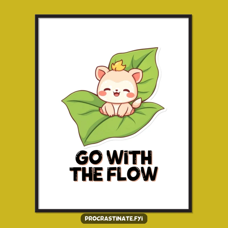 Free Printable Wall Art: Floating Animal, Leaf Adventure, Funny Downloadable Decor