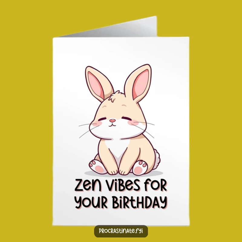 Free Printable Birthday Card: Relaxed Bunny - Funny Downloadable Gift for Her