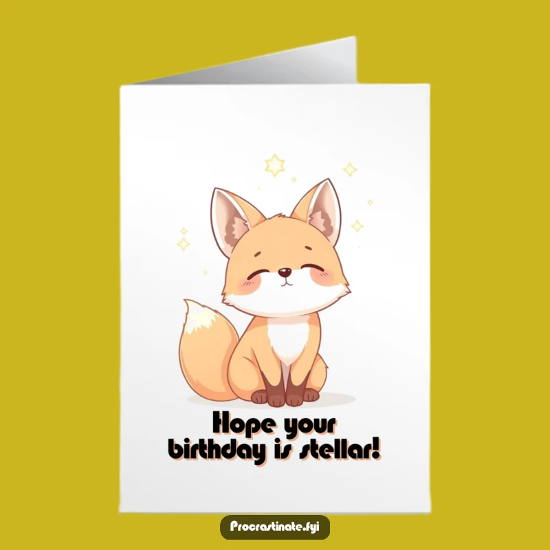 Free Printable Fox Birthday Card: Starry Sky Dreamer Funny Downloadable Gift