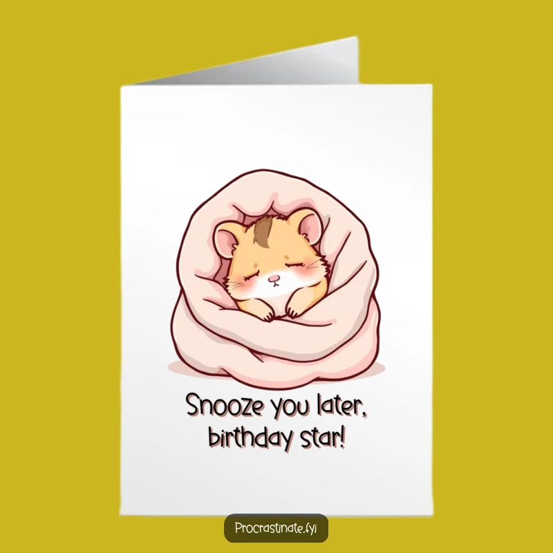 Free Printable Kawaii Hamster Birthday Card: Sleepy Critter Fun, Downloadable Gift!