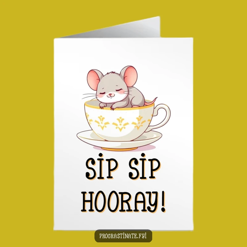 Free Printable Mouse Birthday Card: Giggling Snoozer for a Cozy Gift