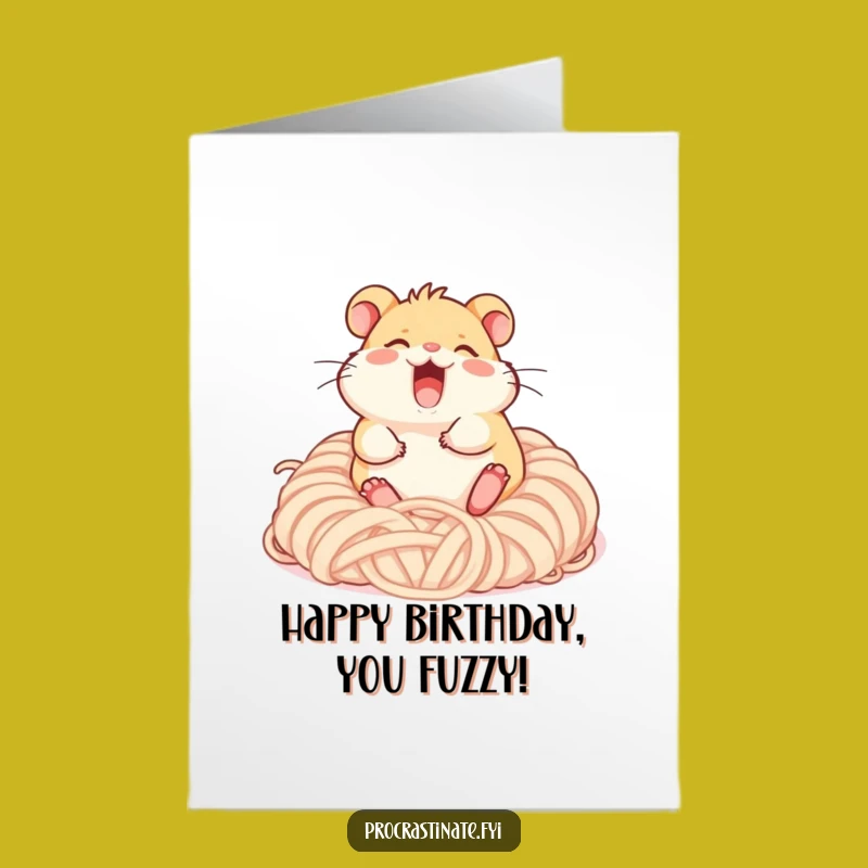Funny Free Printable Hamster Birthday Card - Yarn Fun Downloadable Gift