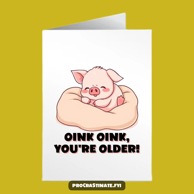 Free Printable Birthday Card: Funny Piglet Blankets, Cute Downloadable for Joyful Wishes!