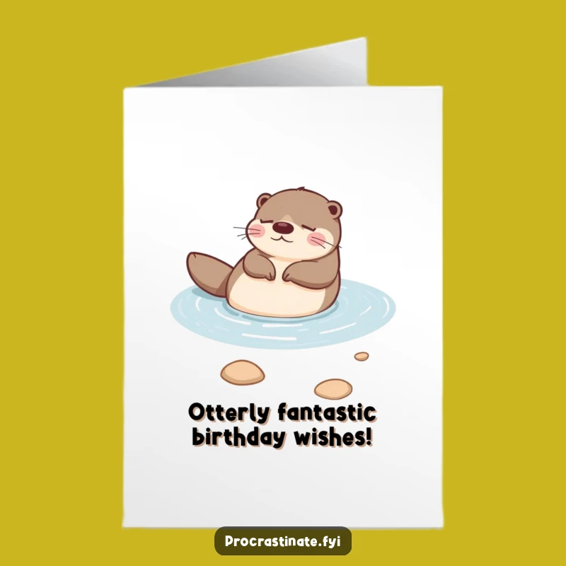 Free Printable Otter Birthday Card: Funny DIY Downloadable Gift for Otter Lovers
