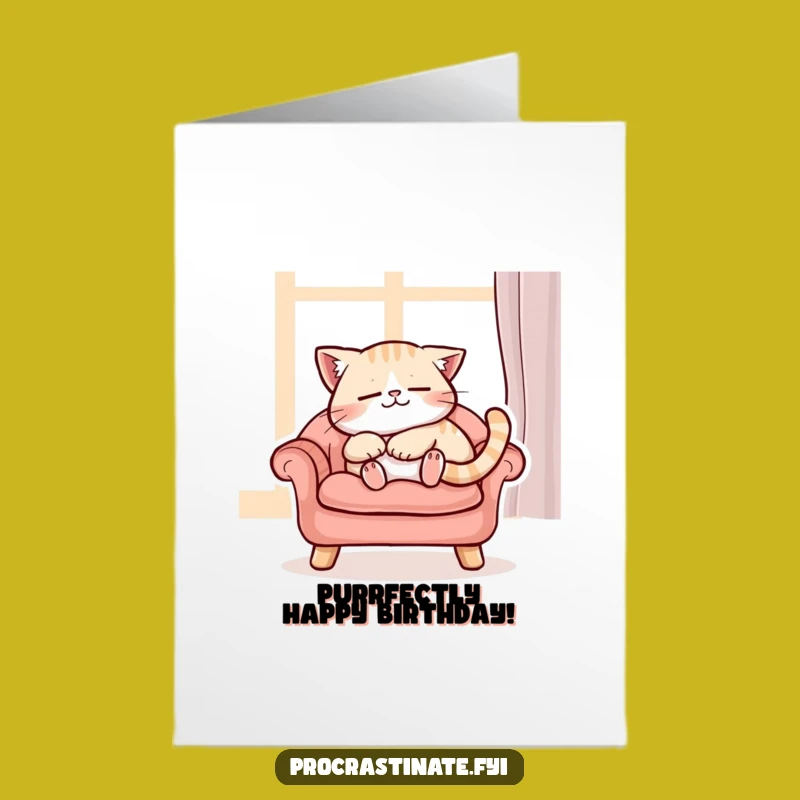 Cozy Free Printable Cat Birthday Card - Purrfect Nap Downloadable Gift